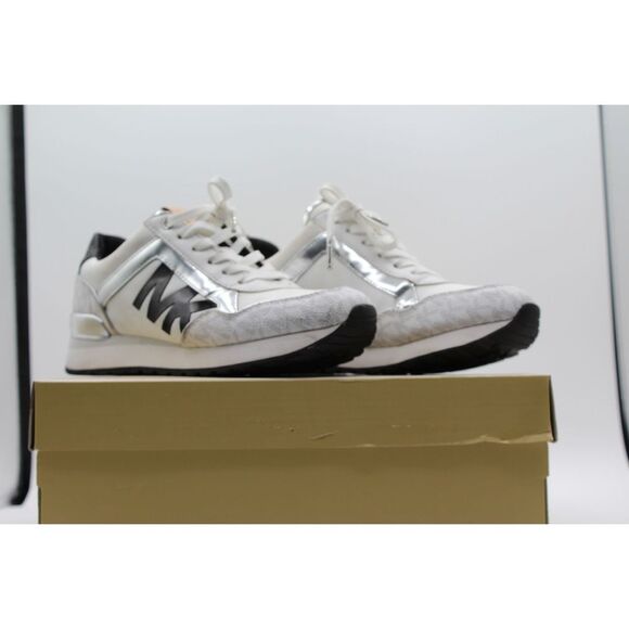 Michael Kors Maddy Two-Tone Logo Trainer - Picture 2 of 12